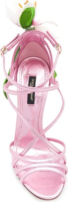 Dolce & Gabbana Kiera lily-embroidered sandals
