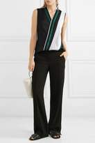 Thumbnail for your product : Victoria Beckham Victoria Striped Cotton-Paneled Crepe De Chine Top
