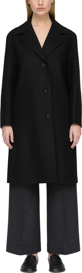 Lafayette 148 New York A-Line Wool-Blend Midi Coat