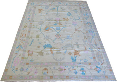 Oriental Rug Galaxy 12 x 15'2 Hand Knotted Ivory Modern Oushak Oriental Rug G14725