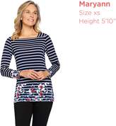 Thumbnail for your product : Susan Graver Printed Liquid Knit Long Sleeve Square Neck Top