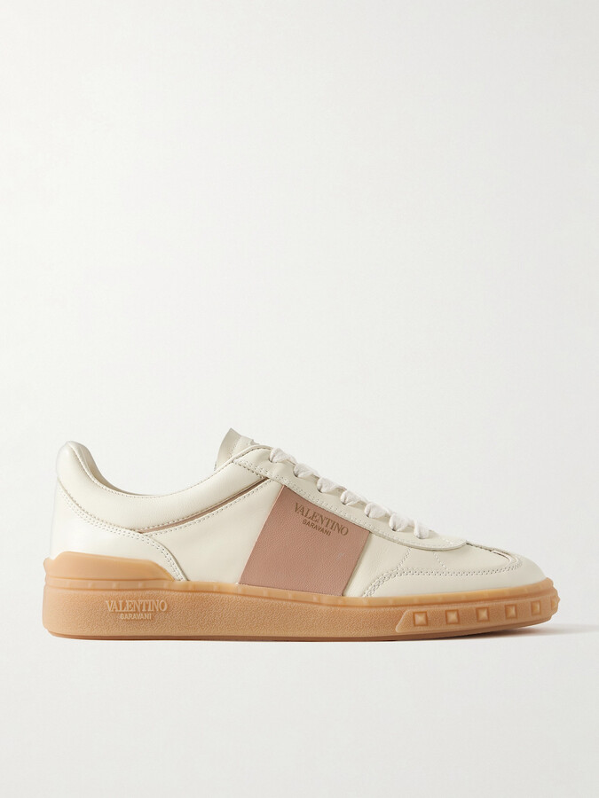 Valentino Garavani Upvillage Two-tone Leather Sneakers - Ivory