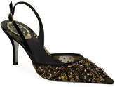 Thumbnail for your product : Rene Caovilla Suede Beaded Slingback Pumps