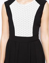 Thumbnail for your product : Little Mistress Skater Dress with PU Laser Cut Panel