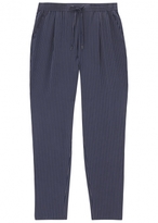 Thumbnail for your product : Joie Cinda blue pinstriped silk trousers