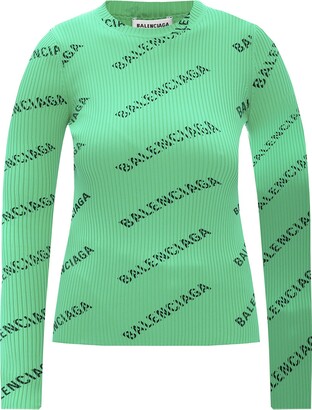 Balenciaga Top With Logo - Green
