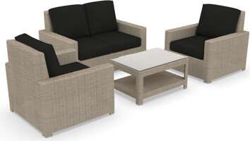 Birch Lane Padget Outdoor Patio Loveseat Conversation Set With Sunbrella Cushions