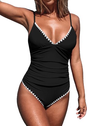 Low Back One Piece Swimsuit With Tummy Control