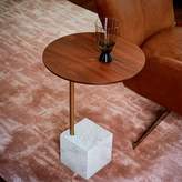 Thumbnail for your product : west elm Cube C-Side Table - Walnut/White Marble