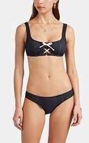 Thumbnail for your product : Solid & Striped Women's Isabella Denim-Effect Lace-Up Bikini Top - Blue