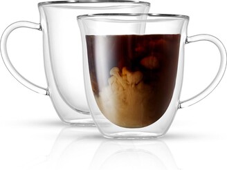 2 Pack Glass Espresso Mugs, Double Wall Thermo Insulated Glass Coffee Cups, Glass  Coffee Mugs, 5.5 Ounce Tall YE949.588 