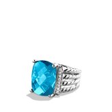 Thumbnail for your product : David Yurman Wheaton Ring with Blue Topaz and Diamonds