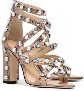 Jimmy Choo Pink Jewel Moore 100 leather sandals