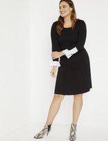 black flare skirt outfit