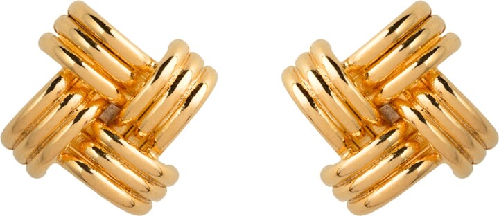 Susan Caplan Vintage 1980s Vintage Intertwined Clip-On Earrings