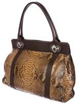 Thumbnail for your product : Judith Leiber Python & Leather Handle Bag