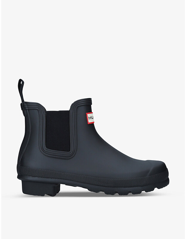 Hunter Womens Black Original Chelsea Rubber Ankle Boots Eur 38/5 Uk Women