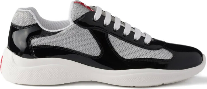 Prada Linea Rossa Patent-Leather Sneakers