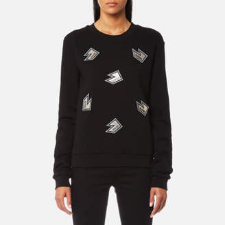Versace Versus Women's Allover Logo Sweatshirt Black