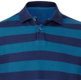 Thumbnail for your product : Charles Tyrwhitt Light navy and sea blue stripe short sleeve pique polo