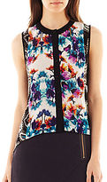 Thumbnail for your product : Nicole Miller nicole by Sleeveless Blocked Print Top