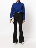 Thumbnail for your product : MSGM zip trim cropped peplum jumper