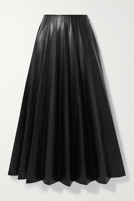 black pleated maxi skirt uk
