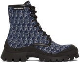 Thumbnail for your product : DSQUARED2 40mm Tank Monogram denim ankle boots