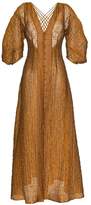 Thumbnail for your product : Cult Gaia Tilda deep V-neck buttoned silk blend dress