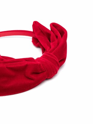 Abel & Lula TEEN velvet-effect bow-detail headband