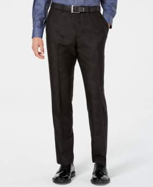 Bar III Men's Slim-Fit Black Jacquard Suit Pants, Created for Macy's
