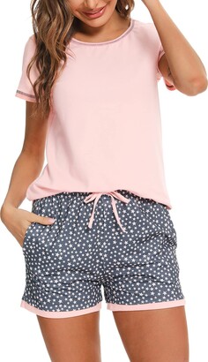 thumbnail image 2 of Women's Modal Pajama Set - Short Sleeve Top & Capri Pants With Pockets 2 of 14