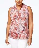 Thumbnail for your product : NY Collection Plus Size Printed Sleeveless Shirt