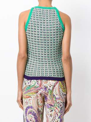 Etro sleeveless knitted top