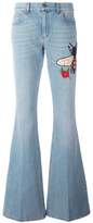 Thumbnail for your product : Gucci embroidered flared denim jeans