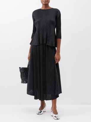 Pleats Please Issey Miyake 3/4-sleeve Technical-pleated Top  