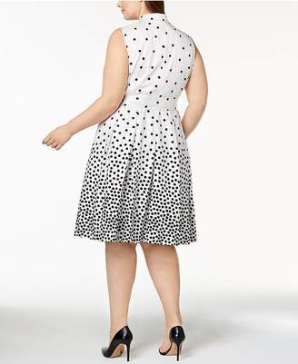 Anne Klein Plus Size Dot-Print Wrap Dress
