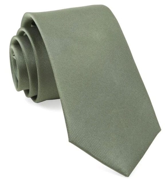 Tiebar Grosgrain Solid Sage Green Tie ShopStyle