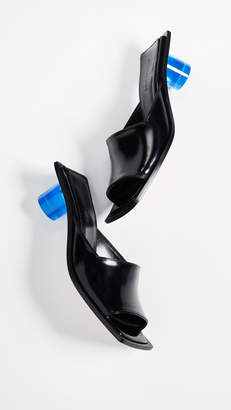 Helmut Lang Ice Blue Plexi Mid Heel Sandal