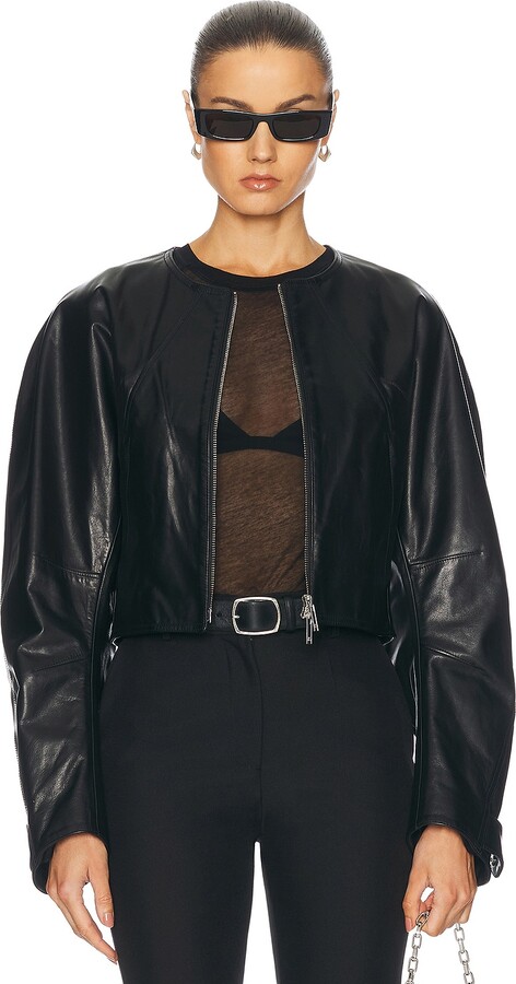 Helmut Lang Articulated Leather Jacket in Black