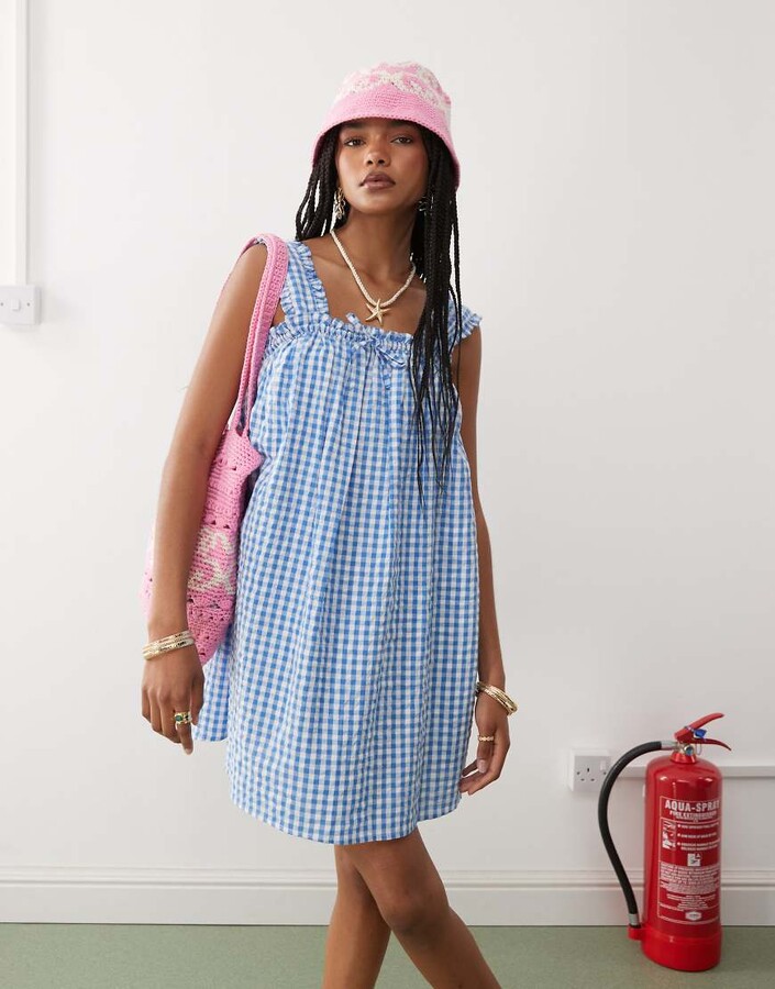 Shift Dress Urban Outfitters Blue Gingham Dress Urban Outfitters