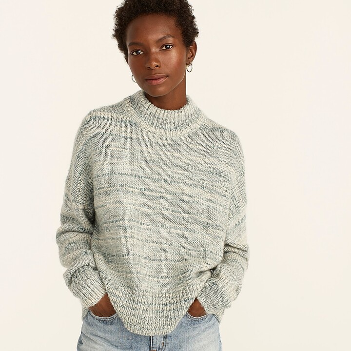 J.Crew Space-dyed mockneck sweater - ShopStyle