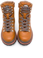 Thumbnail for your product : BRUNELLO CUCINELLI KIDS Contrast Piping Lace-Up Boots