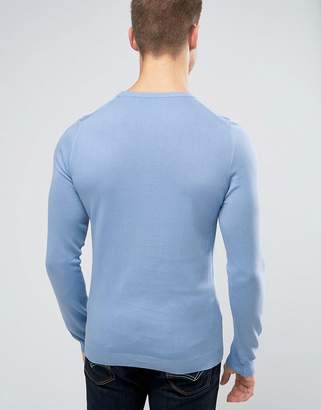 ASOS Cotton Crew Neck Sweater in Muscle Fit