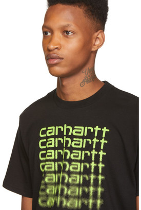 Carhartt Work In Progress Black and Green Fading Script T-Shirt