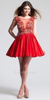 Thumbnail for your product : Dave and Johnny Illusion Keyhole Back Pleated Homecoming Dress