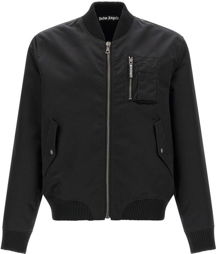 'Curved Logo' Bomber Jacket