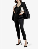 Thumbnail for your product : Ted Baker Adelon crystal-trim slim-fit high-rise crepe trousers