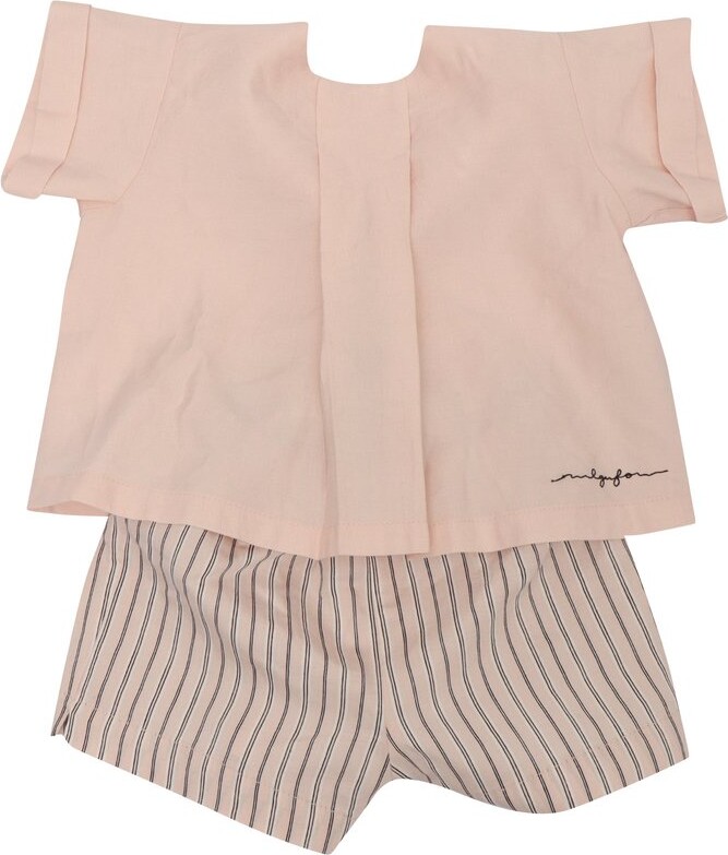 Il Gufo Crewneck Striped Crewneck Short Set