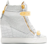 Thumbnail for your product : Giuseppe Zanotti White Lorenz High-Top Wedge Sneakers